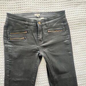 J Crew Stretch Black Shiny Skinny Jeans